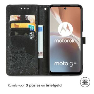 iMoshion Mandala Bookcase Motorola Moto G32 - Zwart