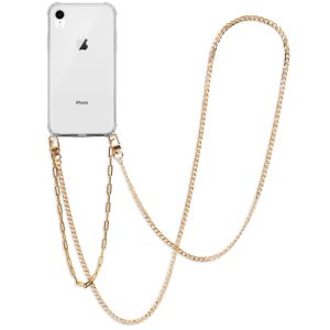 iMoshion Backcover met koord + armband - Ketting iPhone Xr - Goud