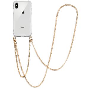 iMoshion Backcover met koord + armband - Ketting iPhone Xs / X - Goud