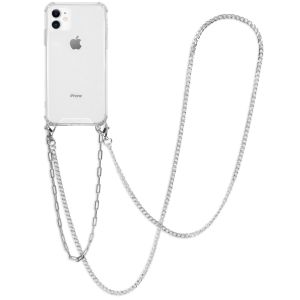 iMoshion Backcover met koord + armband - Ketting iPhone 11 - Zilver