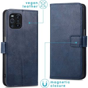 iMoshion Luxe Bookcase Oppo Find X3 Pro 5G - Donkerblauw
