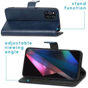 iMoshion Luxe Bookcase Oppo Find X3 Pro 5G - Donkerblauw