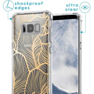 iMoshion Design hoesje met koord Samsung Galaxy S8 - Bladeren - Goud