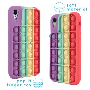 iMoshion Pop It Fidget Toy - Pop It hoesje iPhone Xr - Rainbow