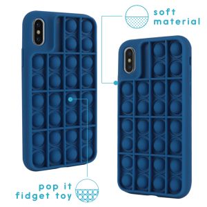 iMoshion Pop It Fidget Toy - Pop It hoesje iPhone Xs / X -Donkerblauw