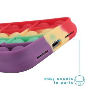 iMoshion Pop It Fidget Toy - Pop It hoesje iPhone Xs / X - Rainbow