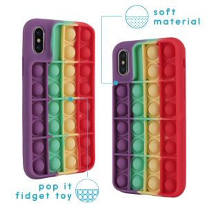 iMoshion Pop It Fidget Toy - Pop It hoesje iPhone Xs / X - Rainbow