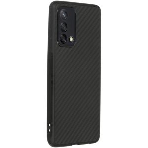 Carbon Softcase Backcover Oppo A74 (4G) - Zwart
