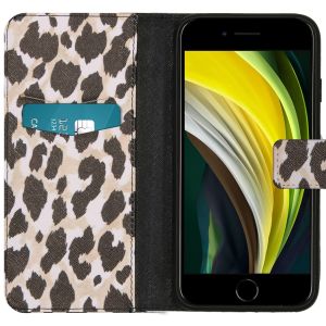 iMoshion Design Softcase Bookcase iPhone SE (2022 / 2020) / 8 / 7 - Golden Leopard