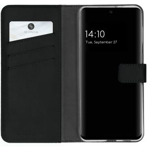 Selencia Echt Lederen Booktype Samsung Galaxy S21 FE - Zwart