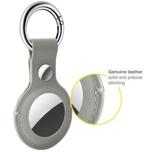Accezz Genuine Leather Keychain Case Apple AirTag - Grijs