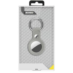 Accezz Genuine Leather Keychain Case Apple AirTag - Grijs