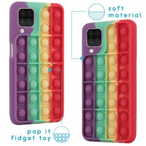 iMoshion Pop It Fidget Toy - Pop It hoesje  Galaxy A12 - Rainbow