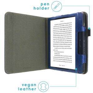 iMoshion Vegan Leather Bookcase Kobo Libra H2O - Donkerblauw