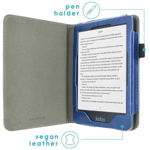 iMoshion Vegan Leather Bookcase Kobo Clara HD - Donkerblauw