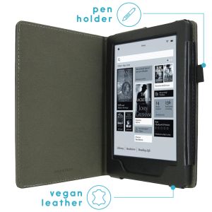 iMoshion Vegan Leather Bookcase Kobo Aura H2O - Zwart