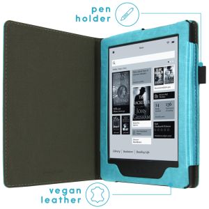 iMoshion Vegan Leather Bookcase Kobo Aura H2O - Lichtblauw
