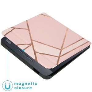 iMoshion Design Slim Hard Case Bookcase Kobo Libra H2O - Pink Graphic