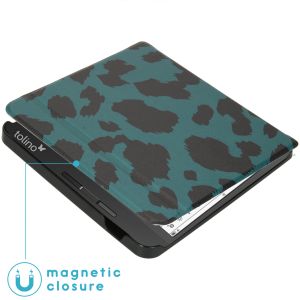 iMoshion Design Slim Hard Case Bookcase Tolino Vision 5-Green Leopard