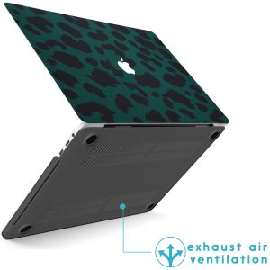 iMoshion Design Laptop Cover MacBook Pro 15 inch (2016-2019) - A1707 / A1990 - Green Leopard