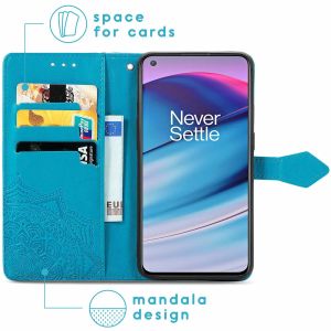 iMoshion Mandala Bookcase OnePlus Nord CE 5G - Turquoise