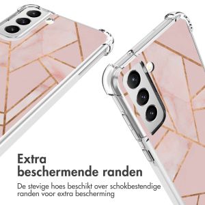 iMoshion Design hoesje met koord voor Samsung Galaxy S21 FE - Grafisch Koper - Roze / Goud