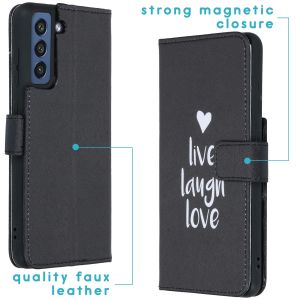 iMoshion Design Softcase Bookcase Galaxy S21 FE - Live Laugh Love