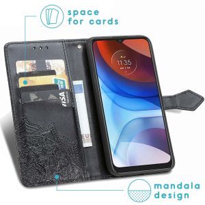 iMoshion Mandala Bookcase Motorola Moto E7i Power - Zwart