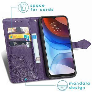 iMoshion Mandala Bookcase Motorola Moto E7i Power - Paars