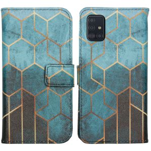 iMoshion Design Softcase Bookcase Galaxy A51 - Green Honeycomb