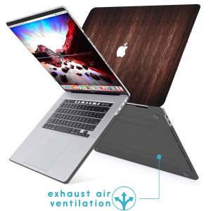 iMoshion Design Laptop Cover MacBook Pro 16 inch (2019) - A2141 - Dark Brown Wood