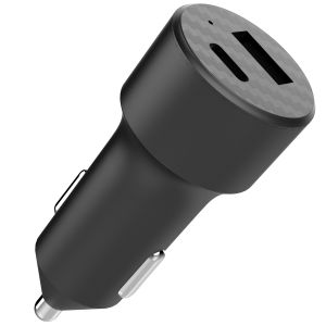 Accezz Car Charger met USB-C naar USB kabel - Autolader - 20 Watt - 1 meter - Zwart