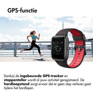Lintelek Smartwatch ID205G - Zwart / Rood