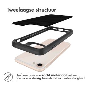 iMoshion Rugged Hybrid Carbon Case iPhone SE (2022 / 2020) / 8 / 7 - Zwart