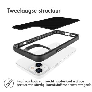 iMoshion Rugged Hybrid Carbon Case iPhone 13 Mini - Zwart
