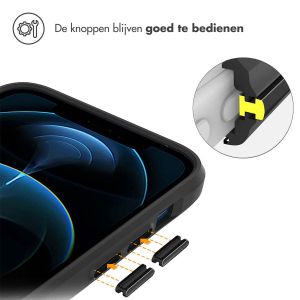 iMoshion Rugged Hybrid Carbon Case iPhone 12 (Pro) - Zwart