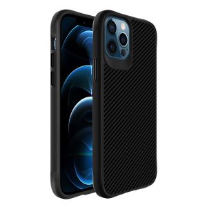 iMoshion Rugged Hybrid Carbon Case iPhone 12 (Pro) - Zwart