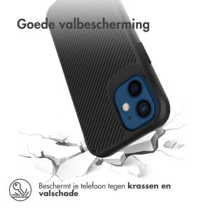 iMoshion Rugged Hybrid Carbon Case iPhone 12 Mini - Zwart