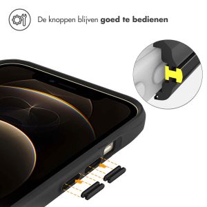 iMoshion Rugged Hybrid Carbon Case iPhone 12 Pro Max - Zwart