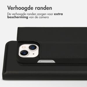 Accezz Premium Leather Slim Bookcase iPhone 13 Mini - Zwart