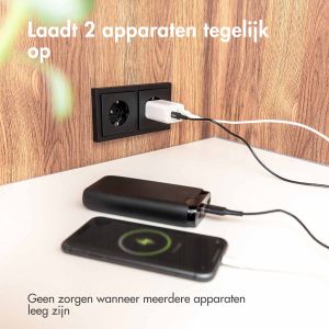 Accezz Power Plus Wall Charger - Oplader USB-C & USB aansluiting - Power Delivery - 33W - Wit