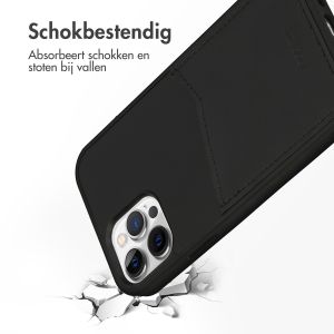 Accezz Premium Leather Card Slot Backcover iPhone 12 (Pro) - Zwart