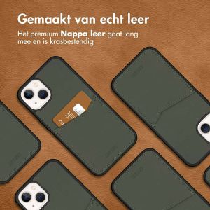 Accezz Premium Leather Card Slot Backcover iPhone 13 - Groen