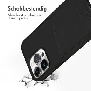 Accezz Premium Leather Card Slot Backcover iPhone 13 Pro - Zwart