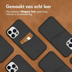 Accezz Premium Leather Card Slot Backcover iPhone 13 Pro Max - Zwart