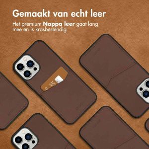 Accezz Premium Leather Card Slot Backcover iPhone 13 Pro Max - Bruin