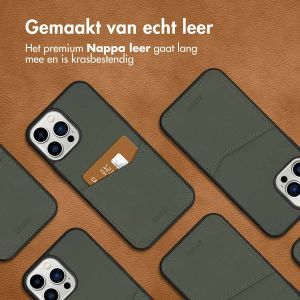 Accezz Premium Leather Card Slot Backcover iPhone 13 Pro Max - Groen