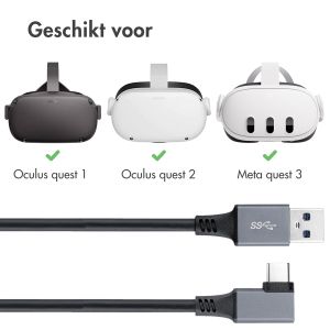 iMoshion Oculus Quest 1 & 2 en Meta Quest 3 Link kabel - 5 meter - Zwart