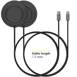 Accezz 2 pack MagSafe Wireless Charger naar USB-C kabel - MagSafe oplader - Anti Slip - Zwart