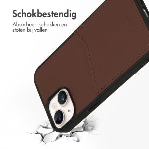 Accezz Premium Leather Card Slot Backcover iPhone 14 - Bruin